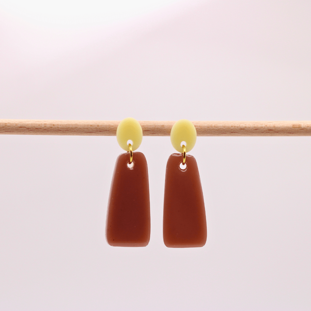 Créoles infini longues jaune marron
