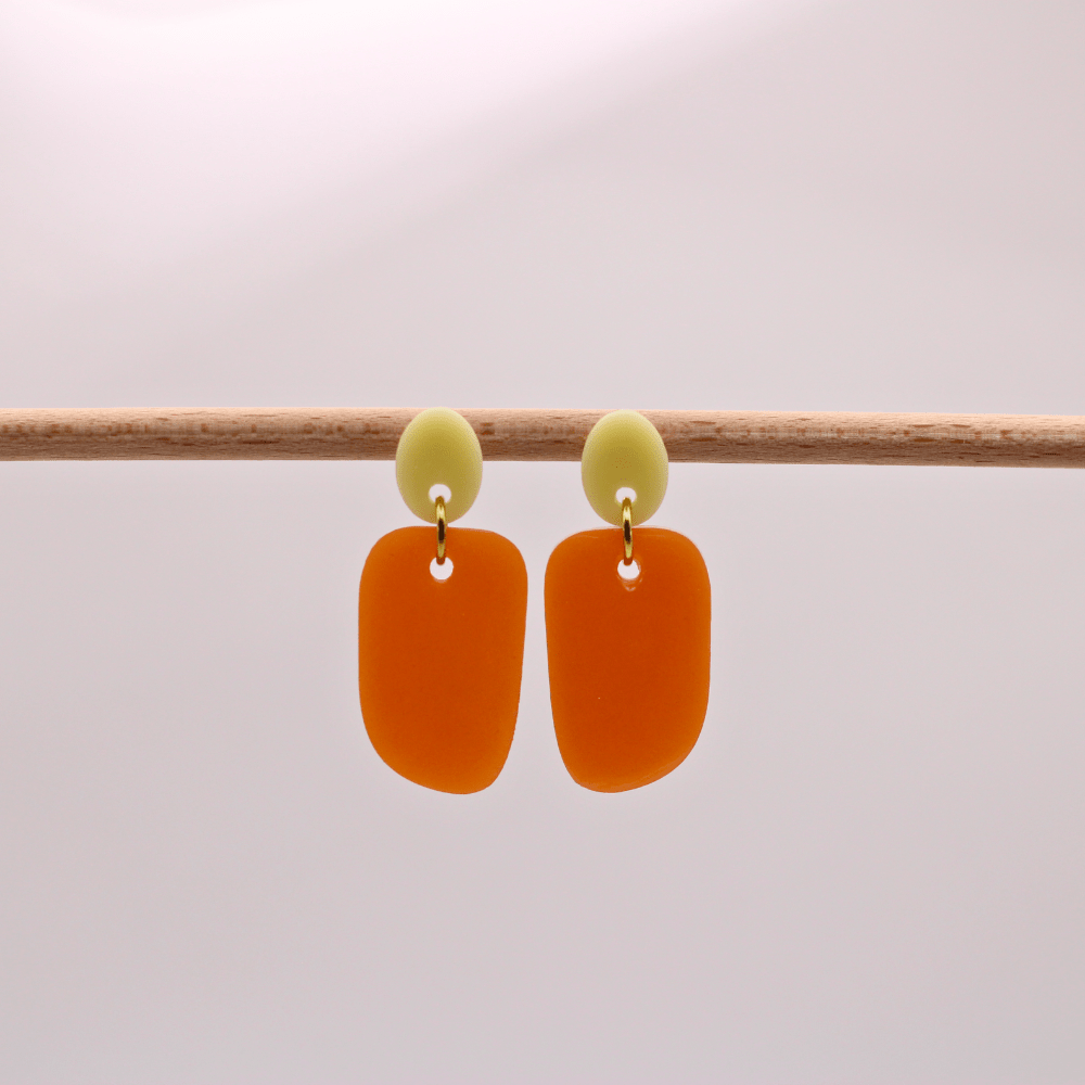 Créoles infini ovales jaune orange