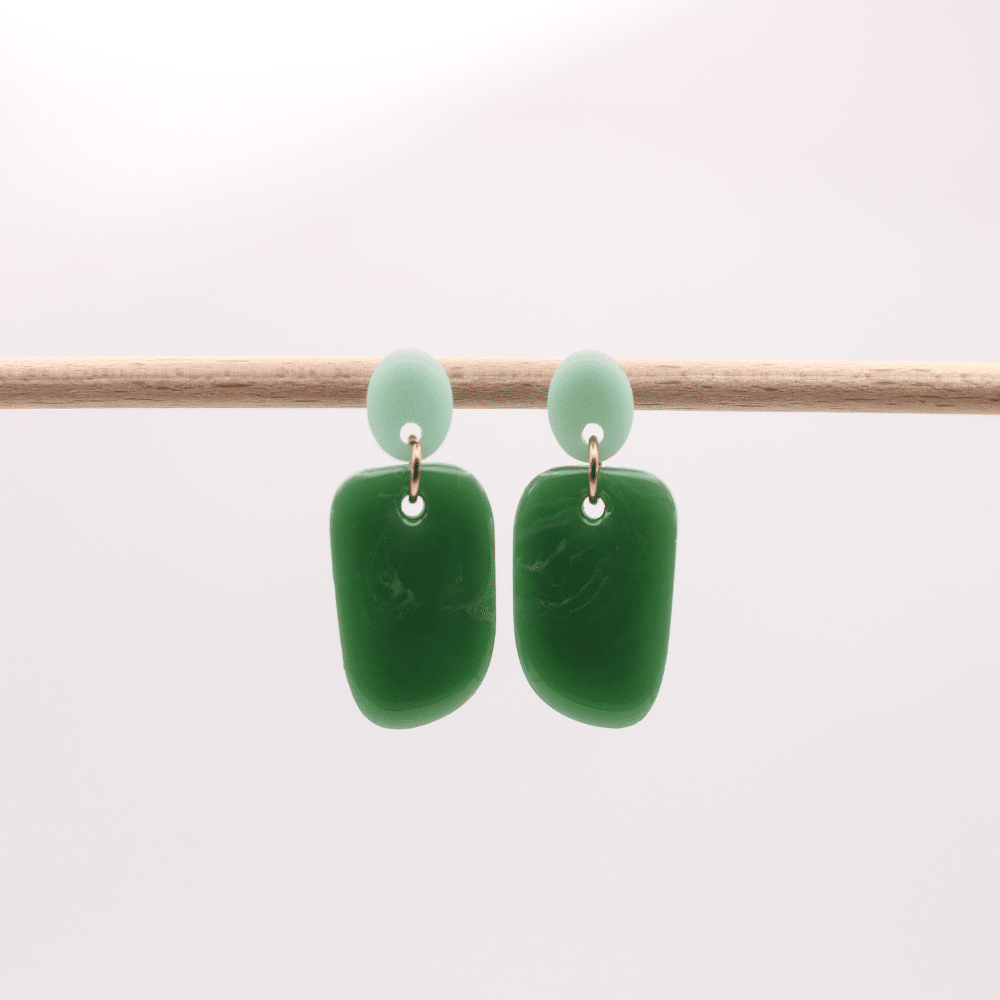 Créoles infini ovales vert d'eau