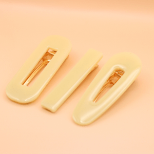 Barrettes trio jaune citron