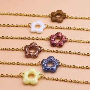 bracelets fleurs mixt couleurs