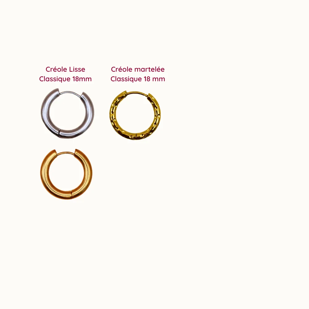 Créoles 18 mm en acier inoxydable